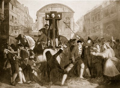 Daniel Defoe en la picota, 31 de julio de 1703, ilustración de 